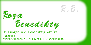 roza benedikty business card